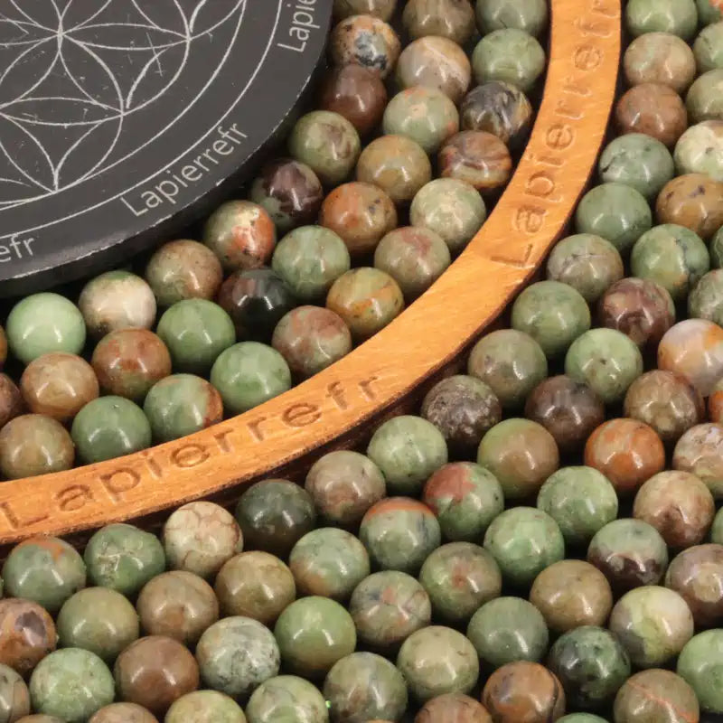 Perles Opale Verte en pierre naturelle ronde 6mm, 8mm - Qualité AA+ pour la création de bijoux et lithothérapie