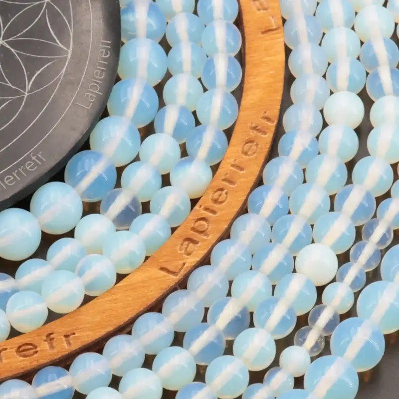 Fil de perles OPALINE ronde en 4mm 6mm 8mm 10mm - La Pierre FR