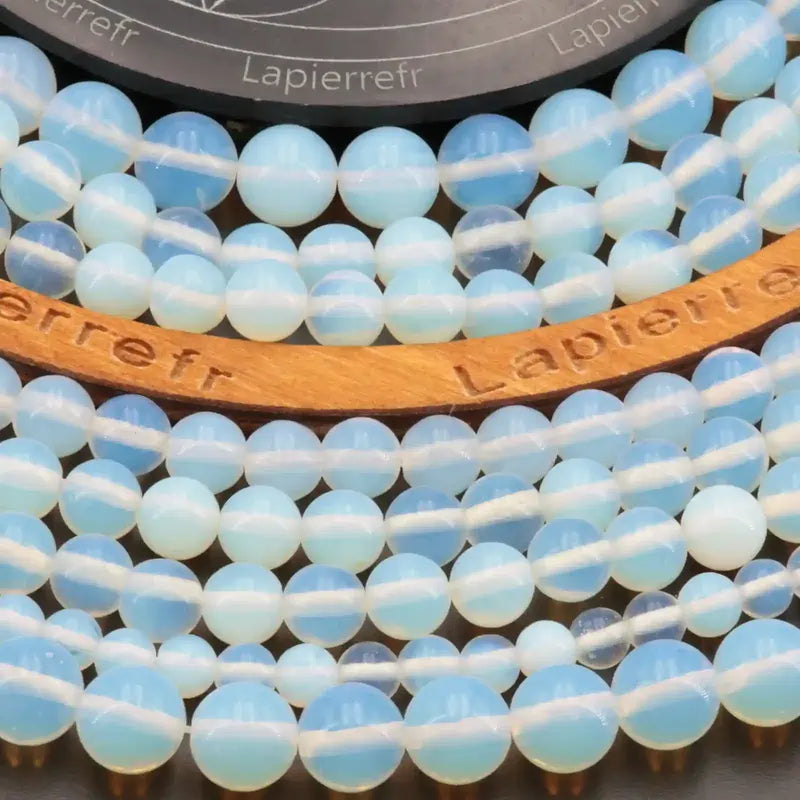 Fil de perles OPALINE ronde en 4mm 6mm 8mm 10mm - La Pierre FR