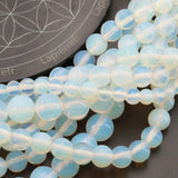 Fil de perles OPALINE ronde en 4mm 6mm 8mm 10mm - La Pierre FR