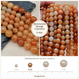 Perles Aventurine Orange à facettes 6 mm en pierre naturelle