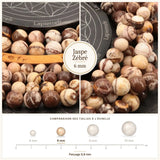Perles Jaspe Zébré 6 mm en pierre naturelle, Qualité AAA