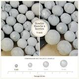 Petites perles Howlite Blanche à facettes 4 mm