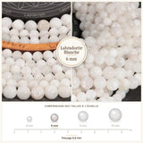 Perles Labradorite Blanche 6 mm en pierre naturelle, Qualité AAA