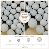 Perles Howlite Blanche à facettes 6 mm en pierre naturelle