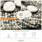 Petites perles Agate Arbre 4 mm, Qualité AA+