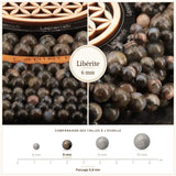 Perles Libérite 6 mm en pierre naturelle, Qualité AAA