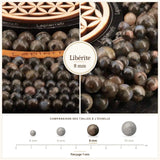 Perles Libérite 8 mm en pierre naturelle, Qualité AAA