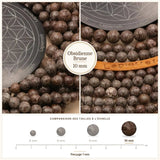 Grosses perles Obsidienne Brune 10 mm, Qualité AAA