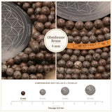 Petites perles Obsidienne Brune 4 mm, Qualité AAA