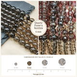 Perles Quartz Fumé à facettes 6 mm en pierre naturelle