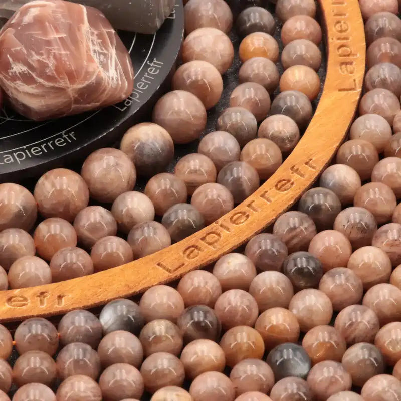 Perles Pierre de Lune Noire en pierre naturelle ronde 6/8/10 mm de Qualité AAA, pour la création de bijoux et lithothérapie