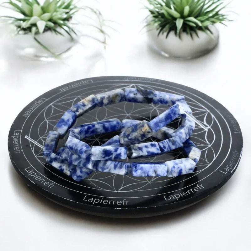 4 Perles Boules En Sodalite 10mm - Pierre Naturelle, Pour Bracelet Ou Création Artisanale