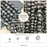 Petites perles Larvikite à facettes 4 mm