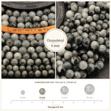 Perles Chrysobéryl Œil d'Aigle 6 mm en pierre naturelle, Qualité AAA