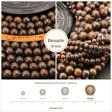 Grosses perles Bronzite 10 mm, Qualité AAA