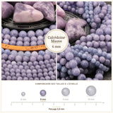 Perles Calcédoine Mauve 6 mm en pierre naturelle, Qualité AA+