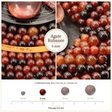 Perles Agate Rubanée 6 mm en pierre naturelle, Qualité AAA