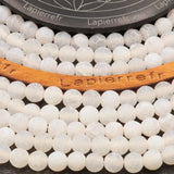 Perles Agate blanche craquelée ronde en 4/6/8 mm pour la création de bijoux