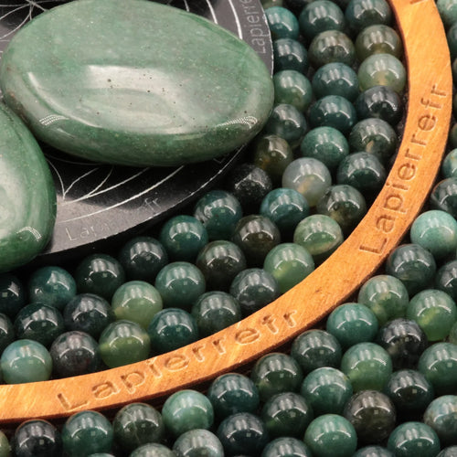 Perles Agate Mousse en pierre naturelle - Qualité AA+