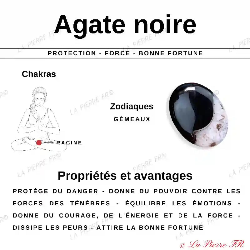 vertus de la perle en agate noire