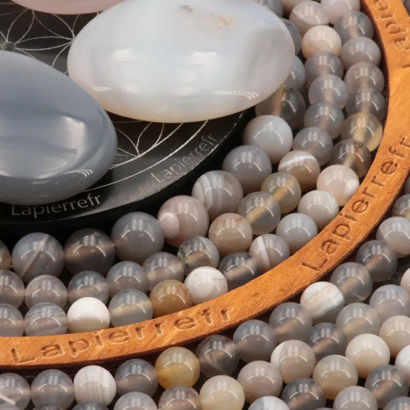 Perles Agate Perse en pierre naturelle ronde 6/8/10 mm de Qualité AA+, pour la création de bijoux et lithothérapie
