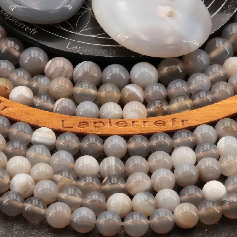 Perles d'Agate Perse rondes en 6, 8 et 10 mm, pierre naturelle aux teintes douces pour bijoux