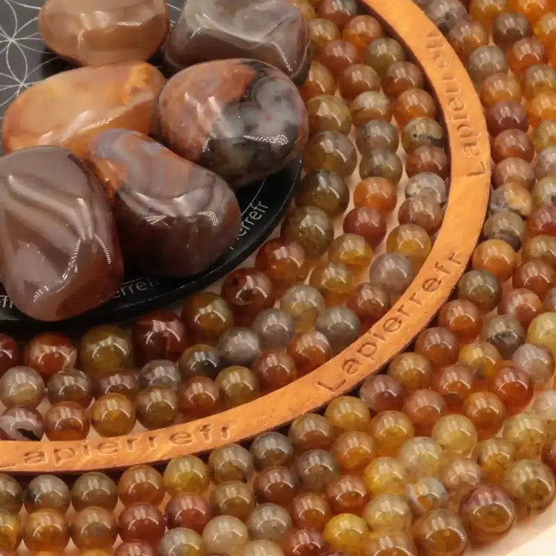 Perles Agate "Veine de Dragon" en pierre naturelle ronde 6/8/10 mm de Qualité AAA, pour la création de bijoux et lithothérapie