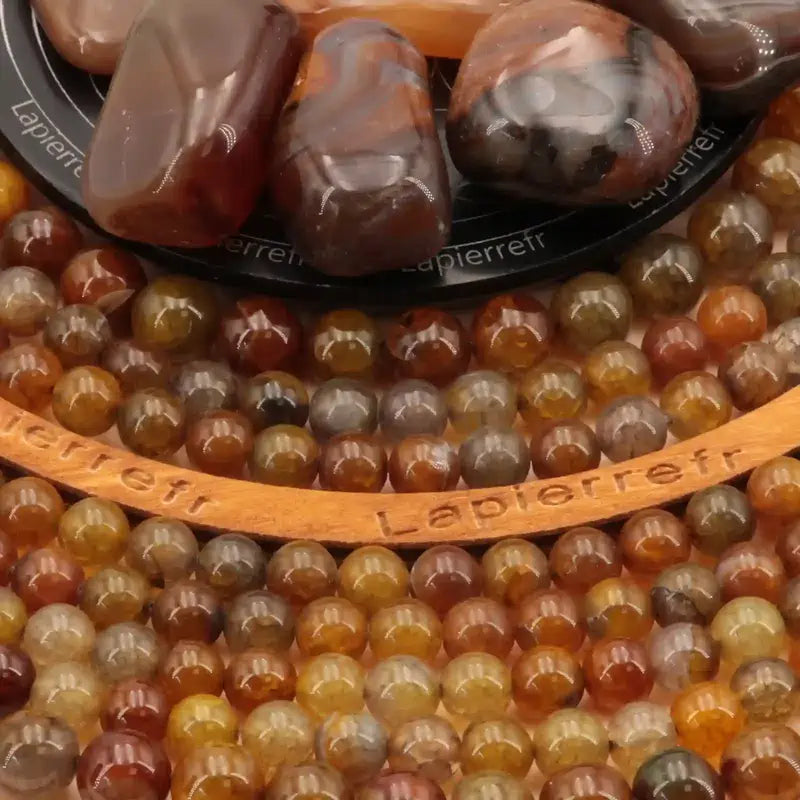 Perles Agate "Veine de Dragon" en pierre naturelle ronde 6/8/10 mm de Qualité AAA, pour la création de bijoux et lithothérapie