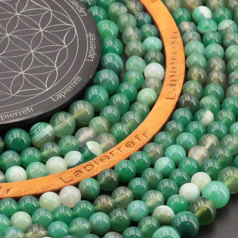 Perles Agate verte ronde 4/6/8/10 mm de Qualité AA, pour la création de bijoux et lithothérapie