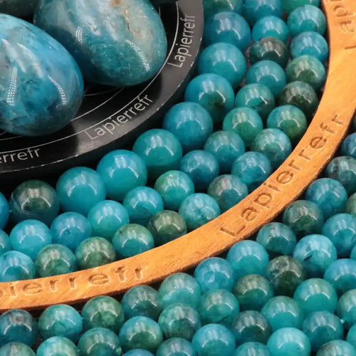 Perles Apatite Bleue en pierre naturelle - Qualité AA+