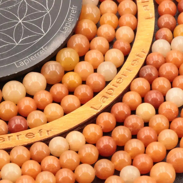 Perles Aventurine Orange en pierre naturelle ronde 4/6/8/10 mm de Qualité AAA, pour la création de bijoux et lithothérapie