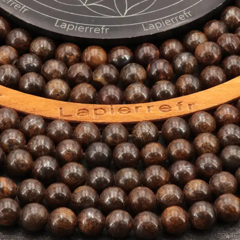 perle pierre naturelle Bronzite ronde en 4/6/8/10mm pour la fabrication de bijoux et lithothérapie - La pierre Fr