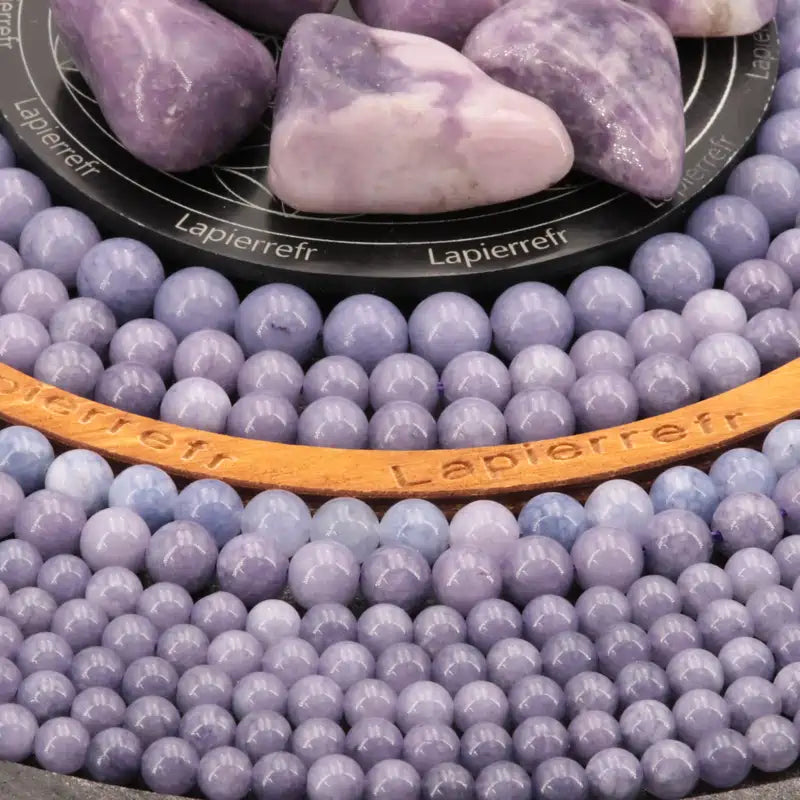 Perles de Calcédoine Mauve rondes en 4, 6, 8 et 10 mm, pierre naturelle douce pour bijoux