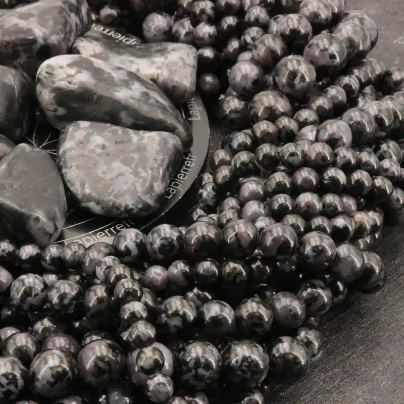 Perle pierre naturelle gabbro 10 mm pour bracelet homme