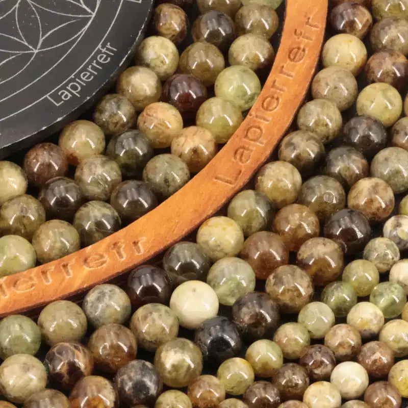 Perles Grenat vert en pierre naturelle ronde 6/8 mm de Qualité AA+, pour la création de bijoux et lithothérapie
