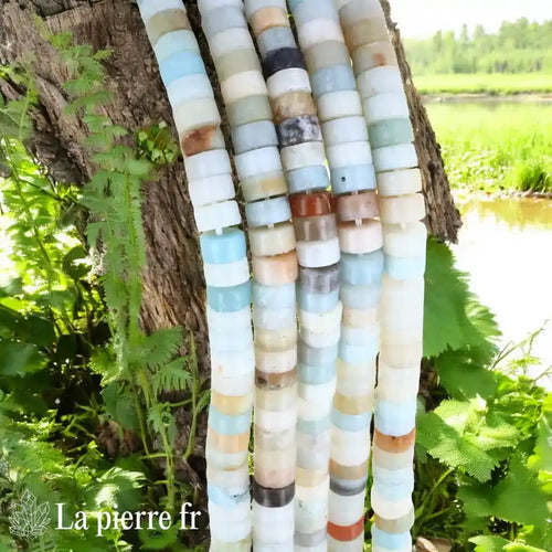 Amazonite : Perles Heishi en pierre naturelle 6mm (Heishi) – Fil de 36cm