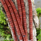 Jaspe Rouge : Perles Heishi en pierre naturelle 6mm – Fil de 36cm pour la création de bijoux