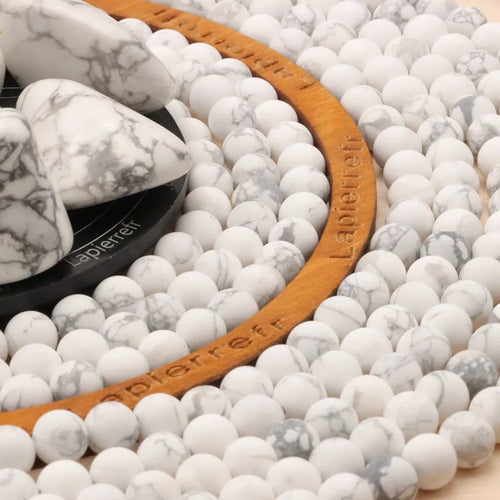 Perles Howlite Mat en pierre naturelle - Qualité AAA