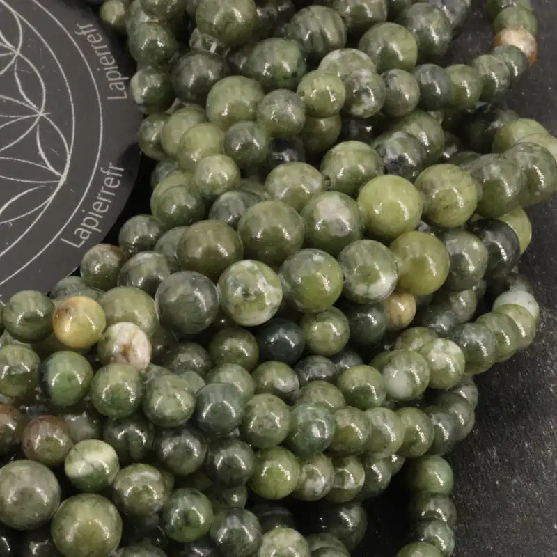Perles rondes de Jade Vert en vrac, pierre naturelle verte pour bracelet et collier