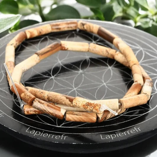 Perles Jaspe Paysage 4 mm x 13 – Lot de 26 perles naturelles perle pierre naturelle