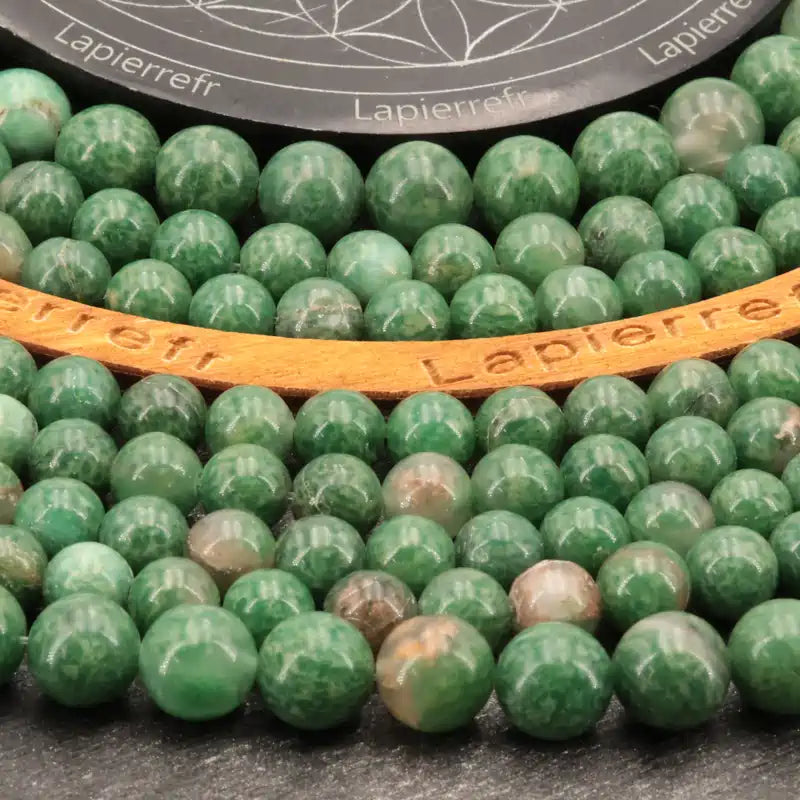 Perles Jaspe Vert Africain en pierre naturelle ronde 6/8/10 mm de Qualité AA+, pour la création de bijoux et lithothérapie