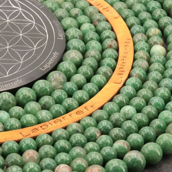 Perles Jaspe Vert Africain en pierre naturelle ronde 6/8/10 mm de Qualité AA+, pour la création de bijoux et lithothérapie