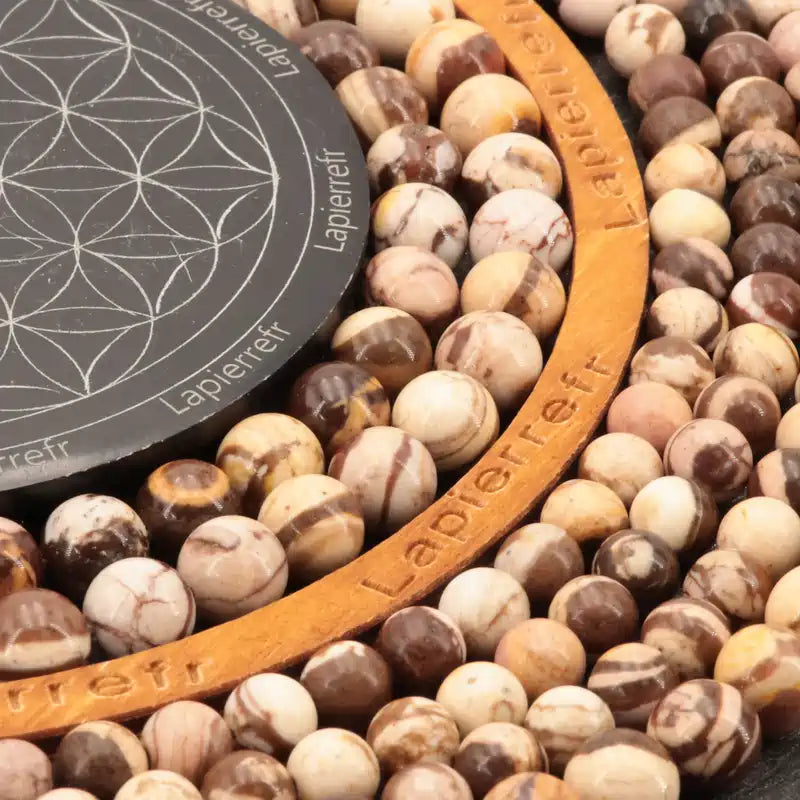 Perles Jaspe Zébré en pierre naturelle ronde 4/6/8/10 mm de Qualité AAA, pour la création de bijoux et lithothérapie