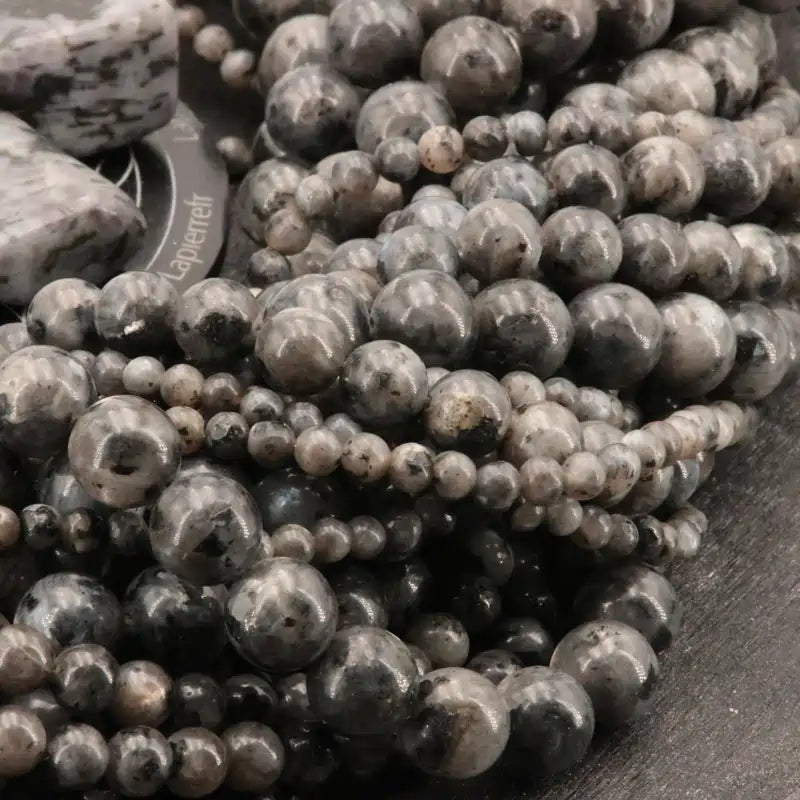 Perles Larvikite en pierre naturelle ronde 4/6/8/10 mm de Qualité AAA, pour la création de bijoux et lithothérapie