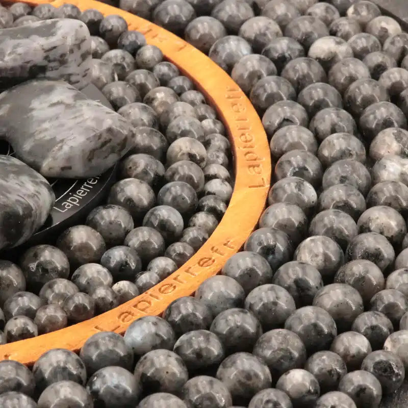 Perles Larvikite en pierre naturelle ronde 4/6/8/10 mm de Qualité AAA, pour la création de bijoux et lithothérapie