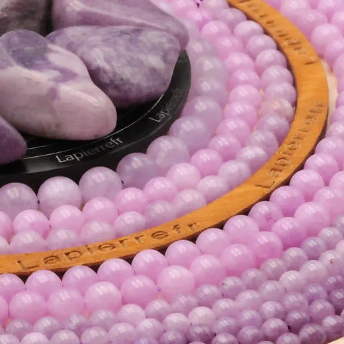 Perles Lépidolite Mauve en pierre naturelle - Qualité AAA