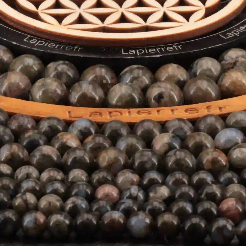 Perles pierre naturelle Libérite ronde en 4/6/8/10mm pour création de bijoux et lithothérapie - La Pierre Fr