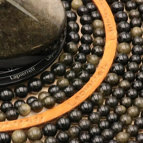 Perles Obsidienne Dorée en pierre naturelle - Qualité AAA