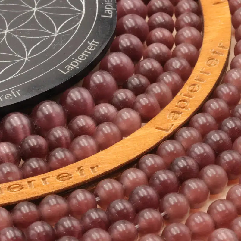 Perles Œil de Chat rouge en 6/8/10mm pour la création de bijoux